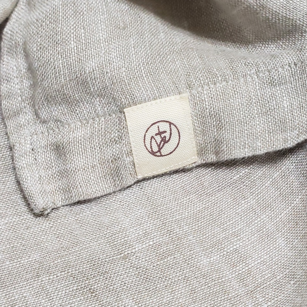 Panama Jack Mens Tan 100% Linen Short‎ Sleeve Button Down Shirt Size XL - Picture 6 of 10